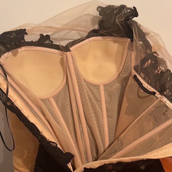 ERMANNO SCERVINO Black Lace Corset Dress Size IT 42 US 6 Cocktail Party Designer - Picture 11 of 13